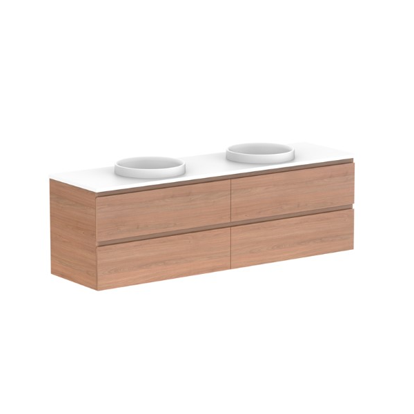 Glacier Full Depth All Drawer Slim 1800mm Wall Hung Double Bowl Benchtop | The Blue Space