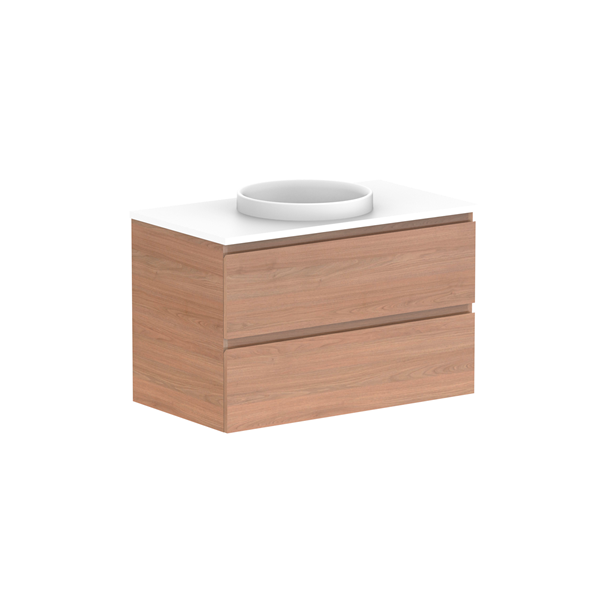 Glacier Full Depth All Drawer Slim 900mm Wall Hung Centre Bowl Benchtop | The Blue Space