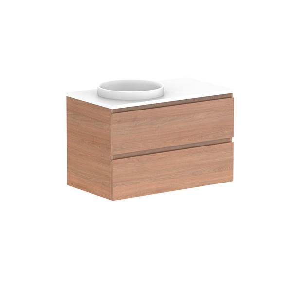 Glacier Full Depth All Drawer Slim 900mm Wall Hung Left Bowl Benchtop | The Blue Space
