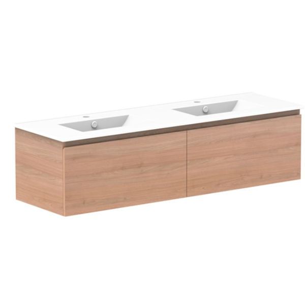 ADP Glacier All Drawer Ceramic Slim 1500mm Double Vanity with Ceramic Top - Online at The Blue Space