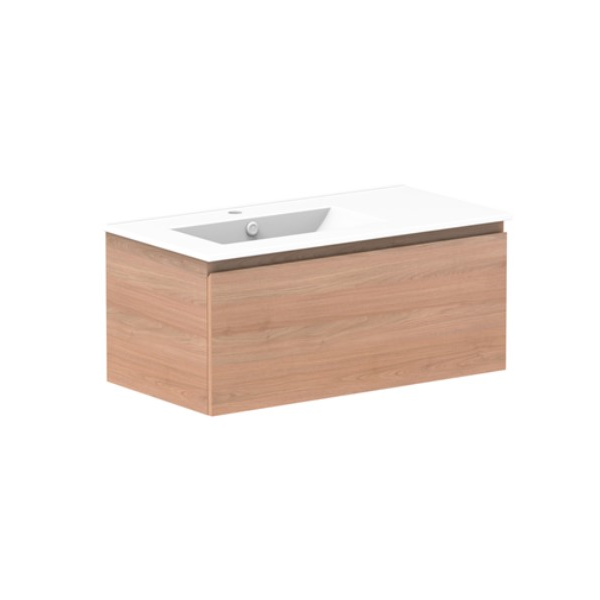 ADP Glacier All Drawer Ceramic Slim 900mm Left Vanity with Ceramic Top - Online at The Blue Space