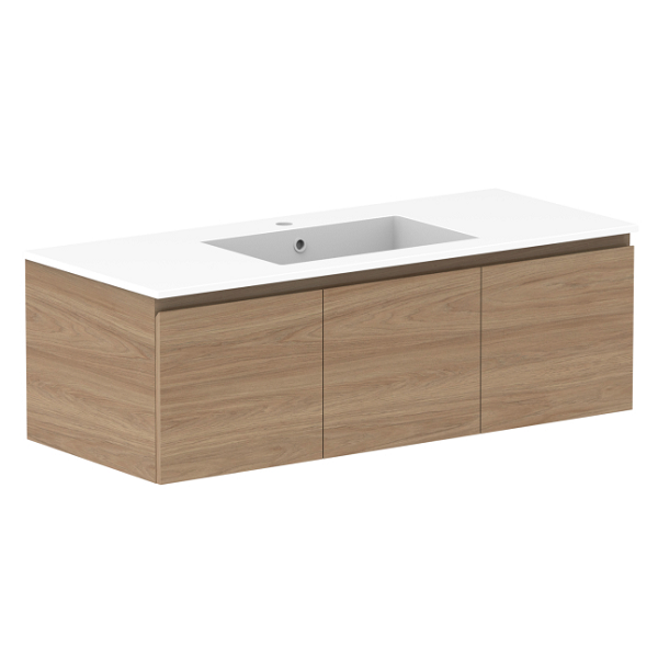 ADP Glacier Full Depth Door & Drawer Slim Cast Marble Top 1200mm Centre Bowl | The Blue Space