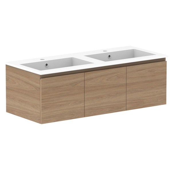 ADP Glacier Full Depth Door & Drawer Slim Cast Marble Top 1200mm Double Bowl | The Blue Space