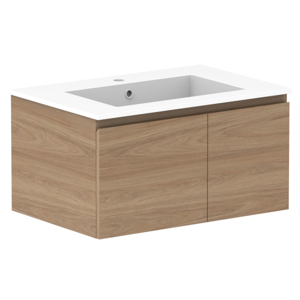 ADP Glacier Full Depth Door & Drawer Slim Cast Marble Top 750mm Centre Bowl | The Blue Space