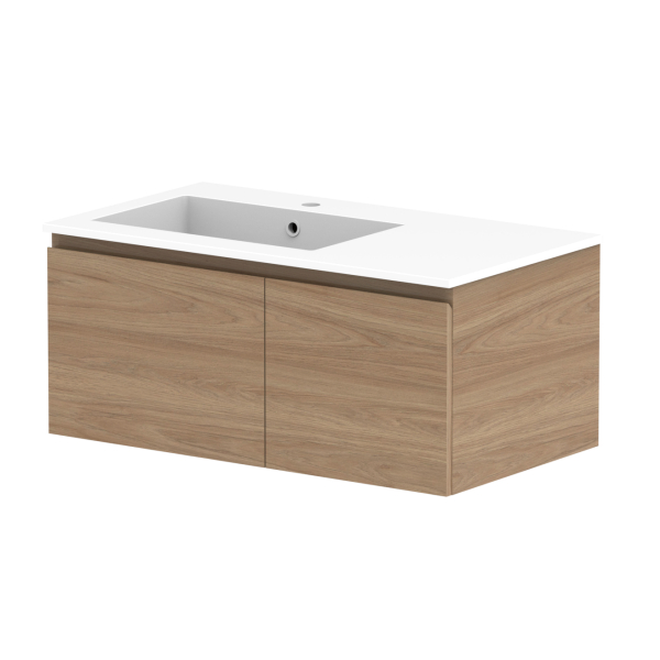 ADP Glacier Full Depth Door & Drawer Slim Cast Marble Top 900mm Left Bowl | The Blue Space
