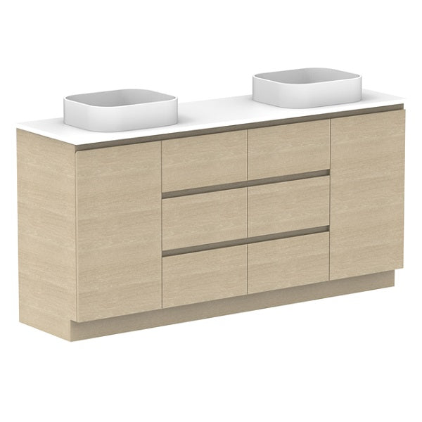 ADP Glacier Hamper 1800 Trio Floor Mount Double Bowl | The Blue Space