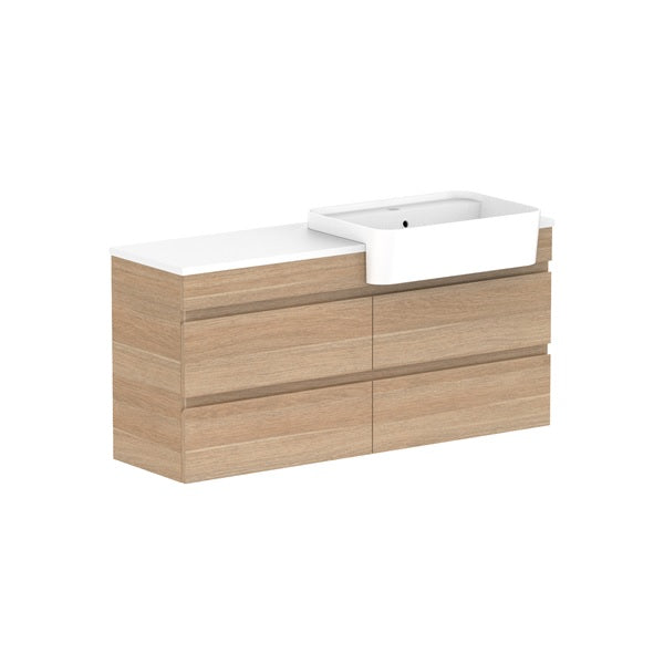 Glacier Semi-Recessed All-Drawer Twin 1200mm Wall Hung Right Bowl Benchtop | The Blue Space
