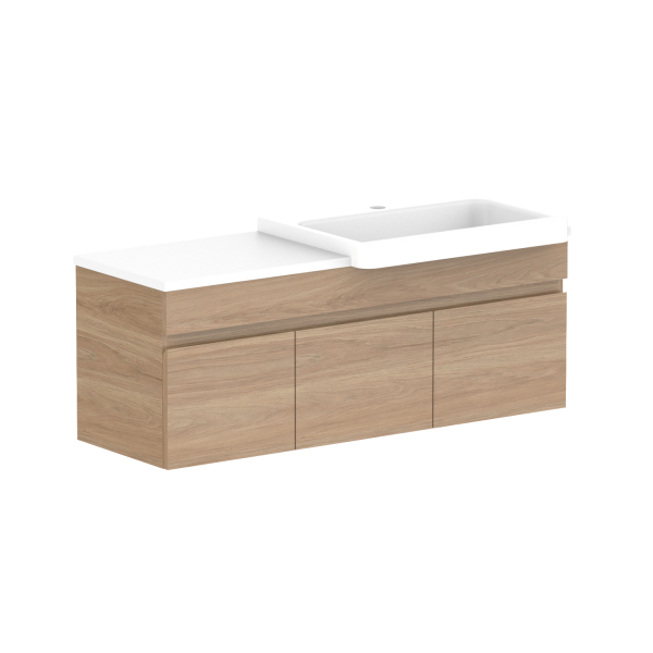 ADP Glacier Semi Recessed Door & Drawer Slim Benchtop 1050 Right Bowl | The Blue Space