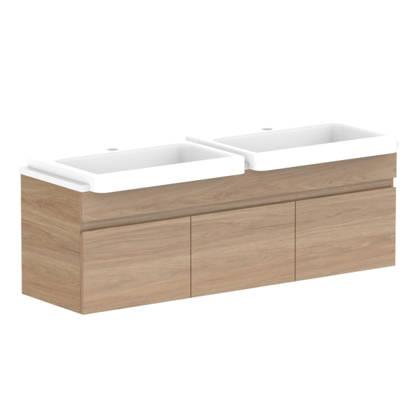 ADP Glacier Semi Recessed Door & Drawer Slim Benchtop 1200 Double Bowl | The Blue Space