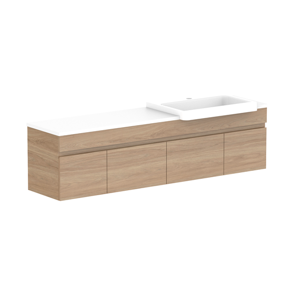 ADP Glacier Semi Recessed Door & Drawer Slim Benchtop 1500 Right Bowl | The Blue Space