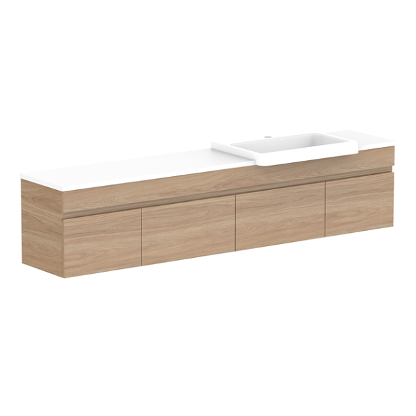 ADP Glacier Semi Recessed Door & Drawer Slim Benchtop 1800 Right Bowl | The Blue Space