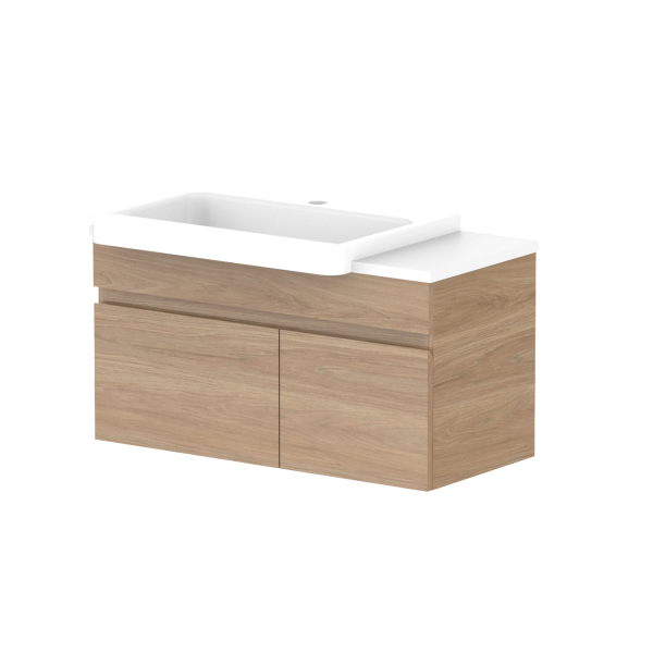 ADP Glacier Semi Recessed Door & Drawer Slim Benchtop 750 Left Bowl | The Blue Space