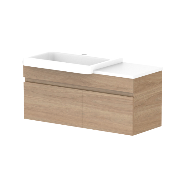 ADP Glacier Semi Recessed Door & Drawer Slim Benchtop 900 Left Bowl | The Blue Space