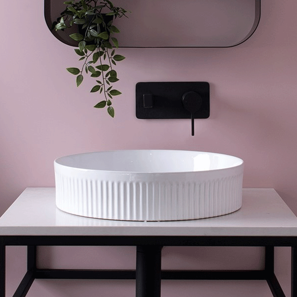ADP Round Fluted Above Counter Basin White online at The Blue Space