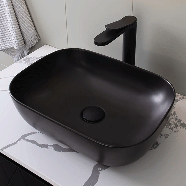 ADP Stadium Above Counter Basin - Matte Black online at The Blue Space
