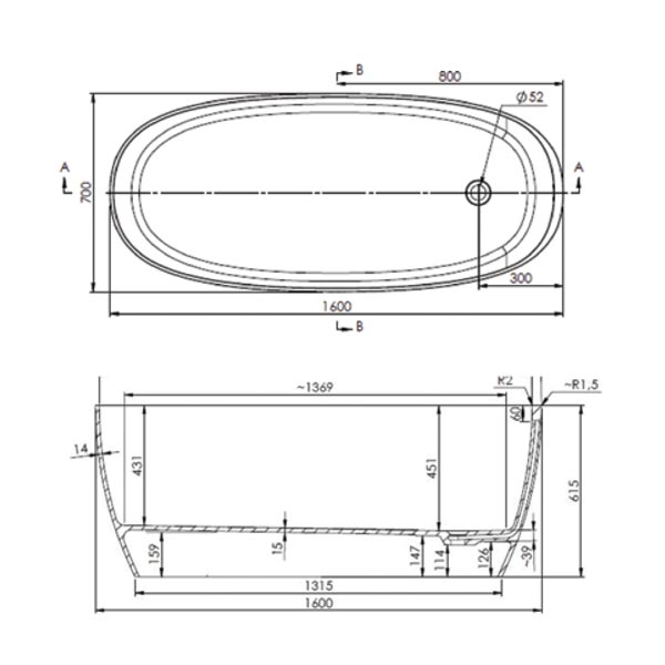 ADP Submerge 1600 Freestanding Bath by ADP - The Blue Space