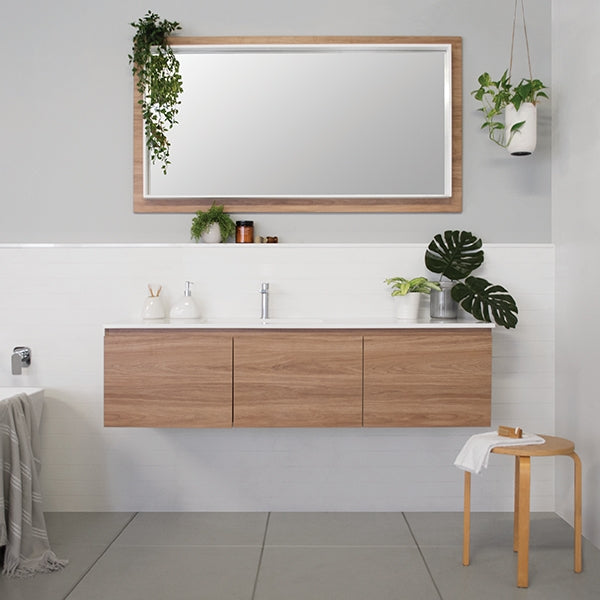 ADP Glacier Lite Door and Drawer Slim Vanity with Cast Marble Top | The Blue Space