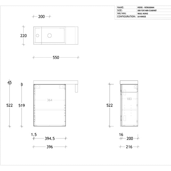 ADP Petite Rail Vanity