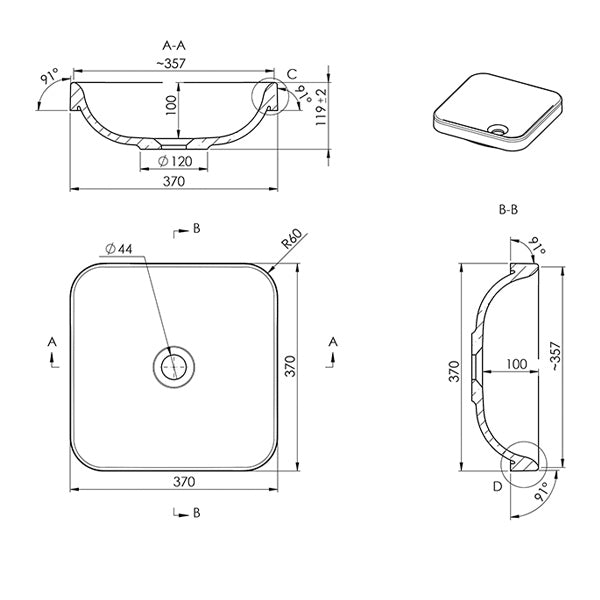 ADP Truth Semi Inset Basin by ADP - The Blue Space