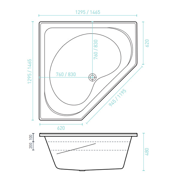 Technical Drawing - Decina Angelique Bath