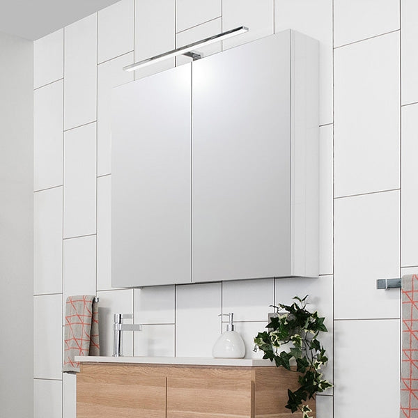 ADP Glacier Lite Shaving Cabinet 900mm. Pictured with Daylight Overhead Light, available as a separate purchase in the customiser.