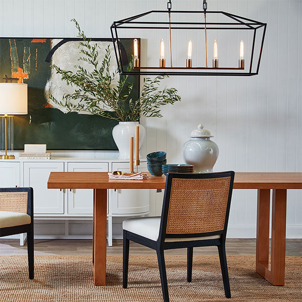 Café Lighting Le Mans Long ES 5 Light Pendant - Black - The Blue Space