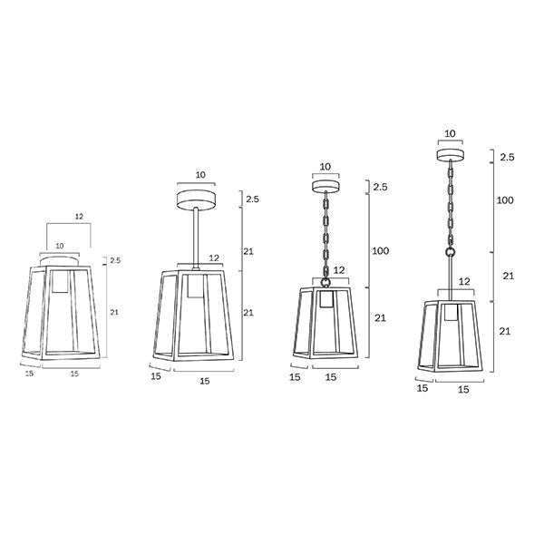 Telbix Cantena ES 15cm Pendant - Black | The Blue Space