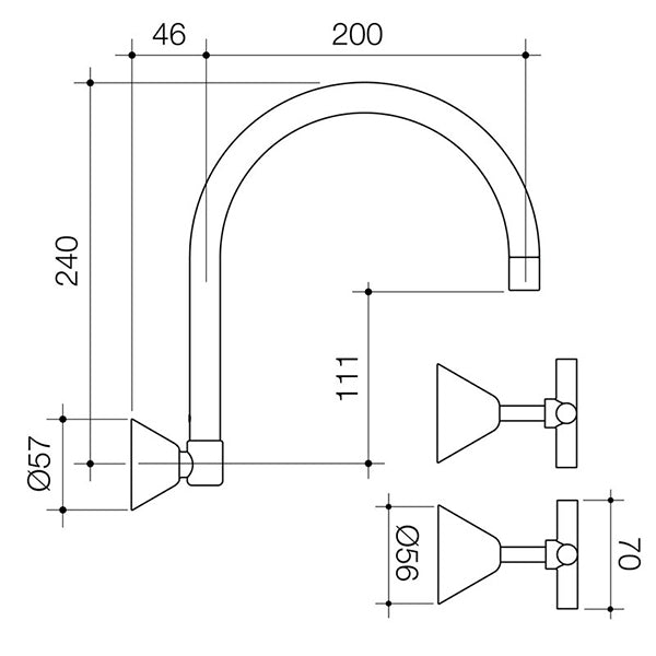 Caroma Coolibah Classic Cross Laundry Tap Set by Caroma - The Blue Space