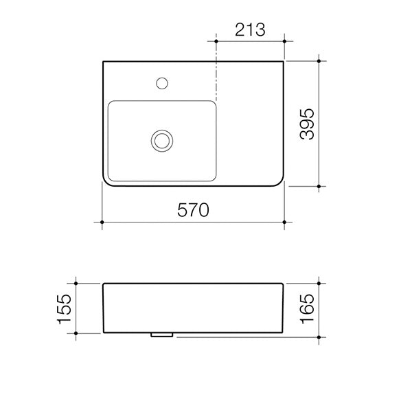 Caroma Cube Extension Wall Basin by Caroma - The Blue Space
