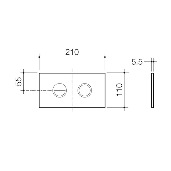 Caroma Invisi Series II Round Dual Flush Metal Plate & Buttons Neutral - Black by Caroma - The Blue Space