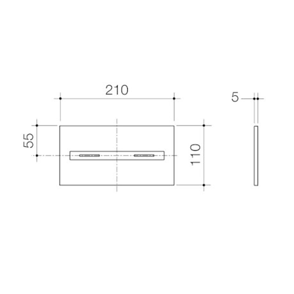 Technical Drawing - Caroma Smart Command Invisi II Button Chrome