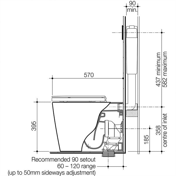 Caroma Liano Wall Faced Invisi Series II Toilet Suite by Caroma - The Blue Space