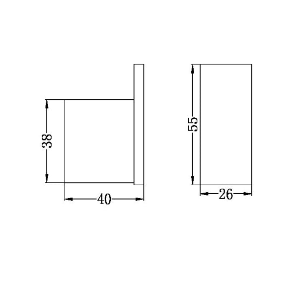 Technical Drawing: Nero Celia Robe Hook Chrome