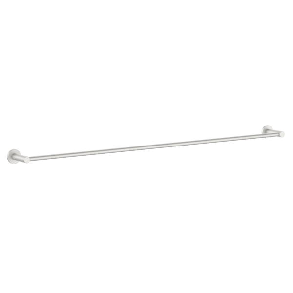 Clark Round Single Towel Rail 900mm - Brushed Nickel | The Blue Space