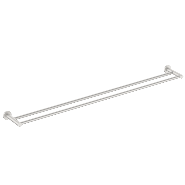 Clark Round Double Towel Rail 900mm - Brushed Nickel | The Blue Space