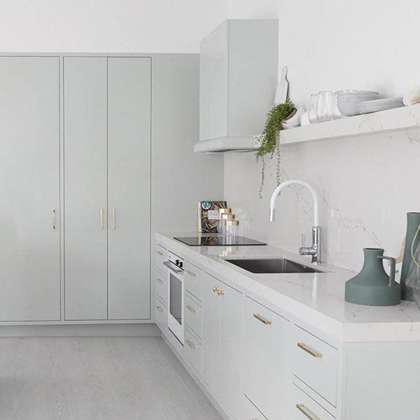 Clark Prism Large Single Bowl Overmount/Undermount Kitchen Sink - Three Birds Kitchen Renovation - The Blue Space