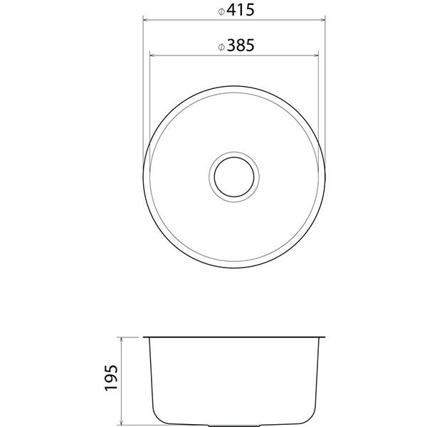 Clark Round Bowl Undermount Kitchen Sink - dimensions