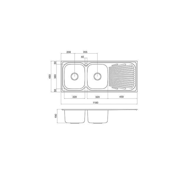 Clark Vital Double End Bowl Kitchen Sink