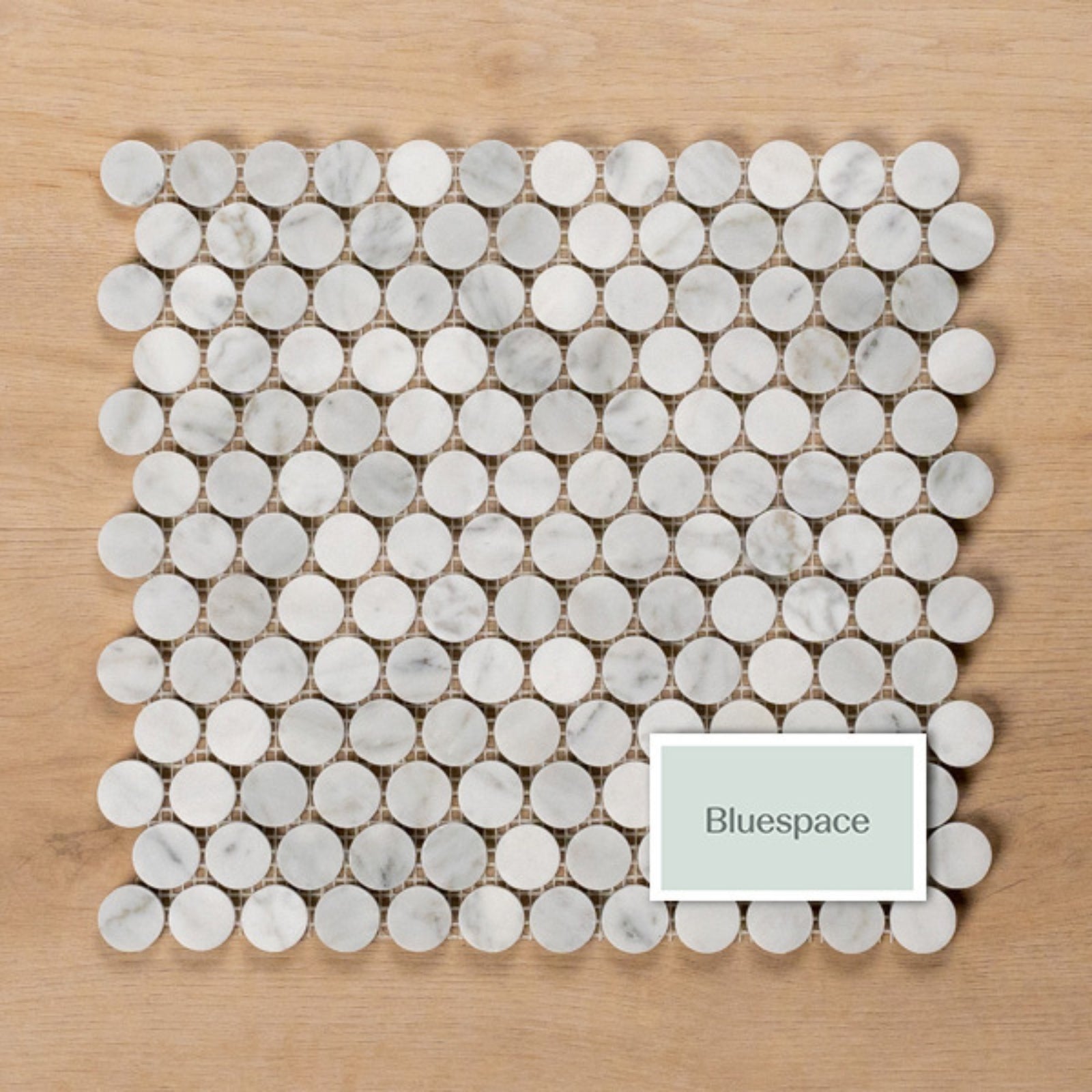 Cottesloe Carrara White Penny Round Honed Marble Mosaic Tile 23x23mm ART003 - The Blue Space