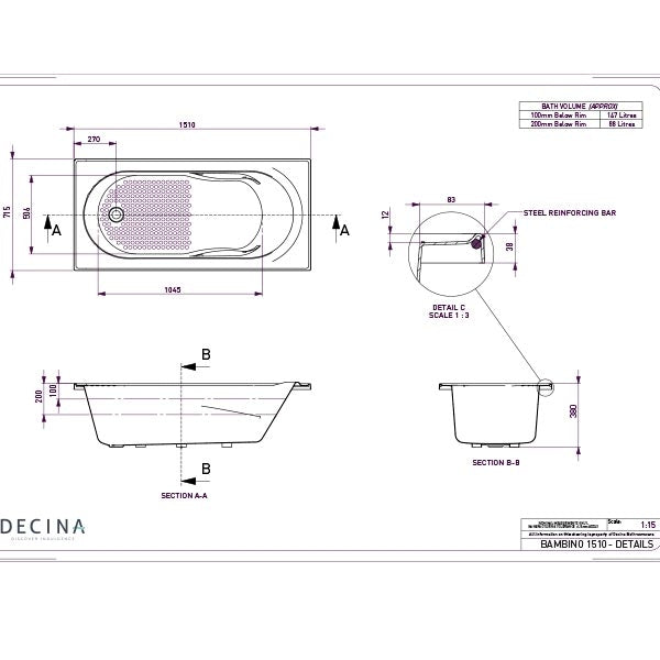 Decina Bambino Inset Bath