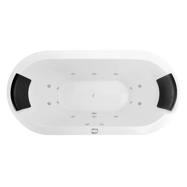 Decina Mintori Contour Freestanding Spa Bath with jets and headrest top view - The Blue Space