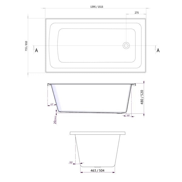 Decina Shenseki Contour Spa Bath - specs