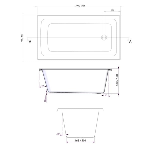Decina Shenseki Contour Spa Bath - specs