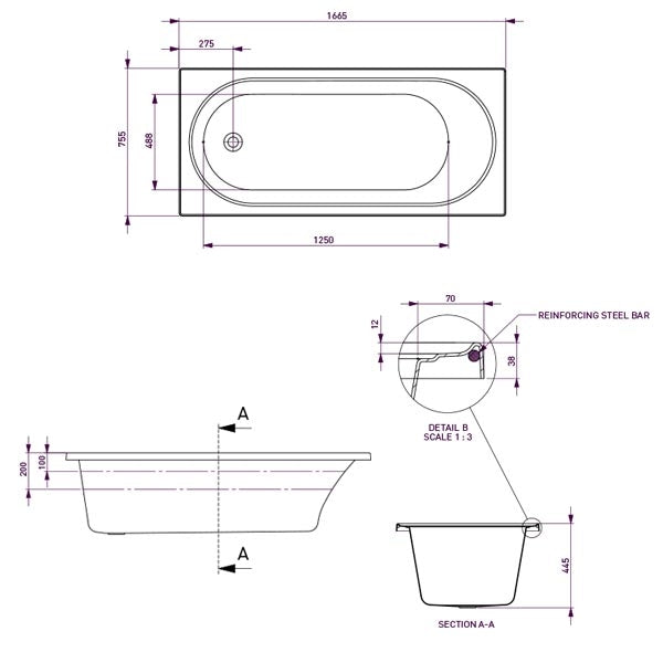 Decina Turin Santai Spa Bath specs