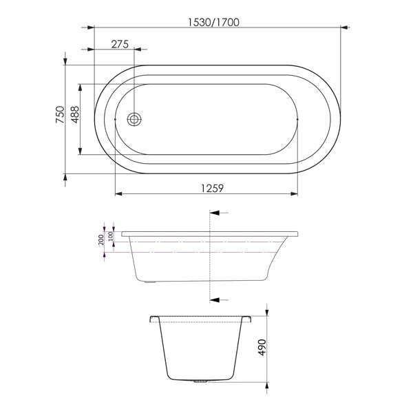 Decina Uno Contour Spa Bath specs