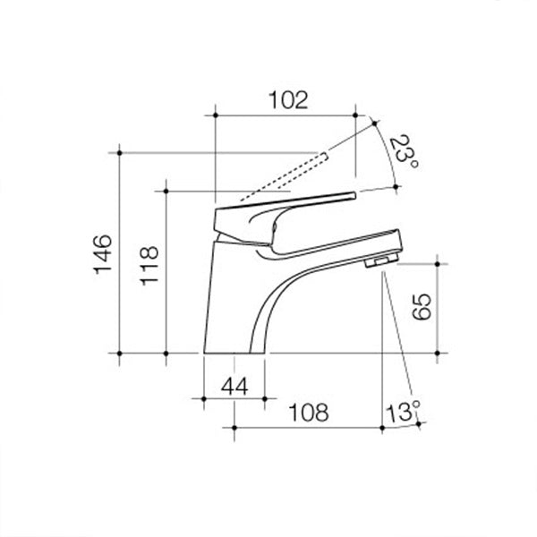 Dorf Kip Basin Mixer Dimensions - The Blue Space