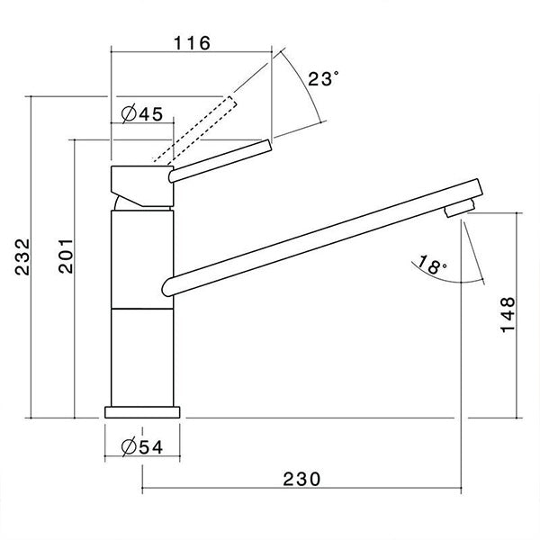 Dorf Villa Sink Mixer Dimensions - The Blue Space