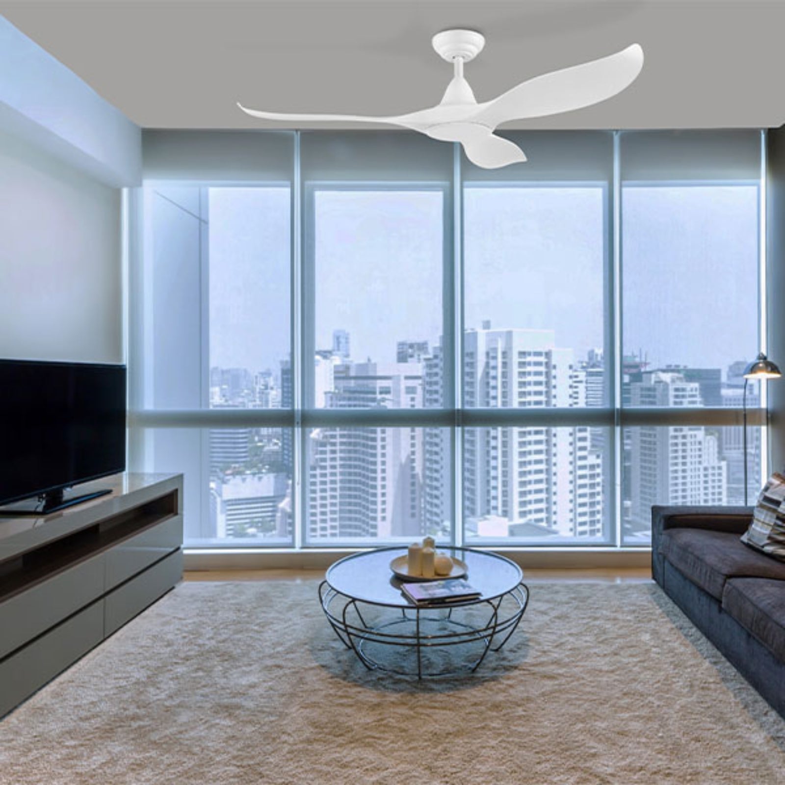 Lifestyle Eglo Noosa 52in 132cm DC Ceiling Fan - White 203371 - The Blue Space