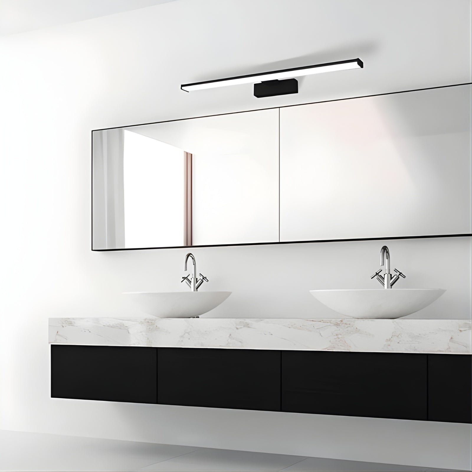 Eglo Pandella 14W 78cm Vanity Wall light - Black - The Blue Space