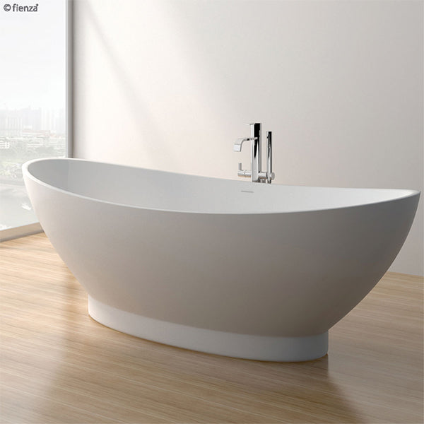 Fienza Antonia Matte White Stone Freestanding Bath lifestyle image